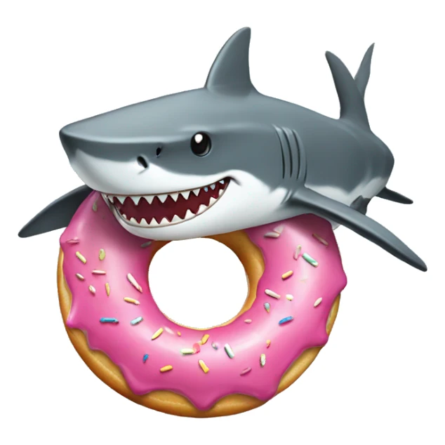 Shark with a donut sticker