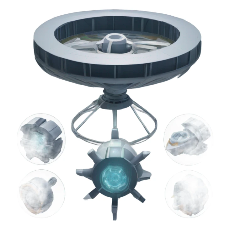 Toroidal space generator model isometric geometry UFO propulsion machine air dynamic flow sticker