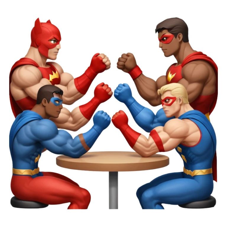 superheroes arm wrestling sticker