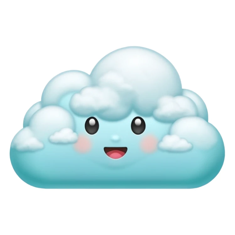 núvem japonesas ciano sticker