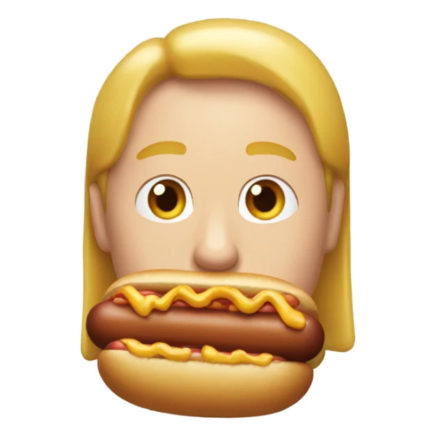 Man eating hotdog  sticker