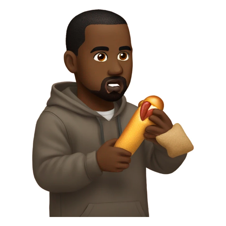 Kanye west eating a corn dog  sticker