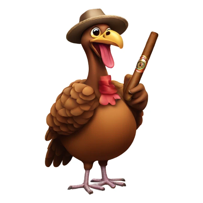 Turkey with a cigar sticker