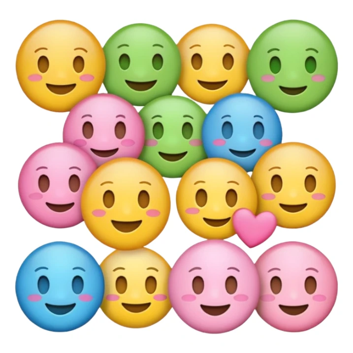 pastel colored emojis sticker