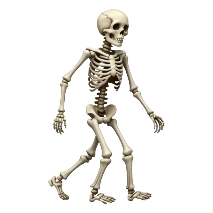 Skeleton walking like a zombie sticker