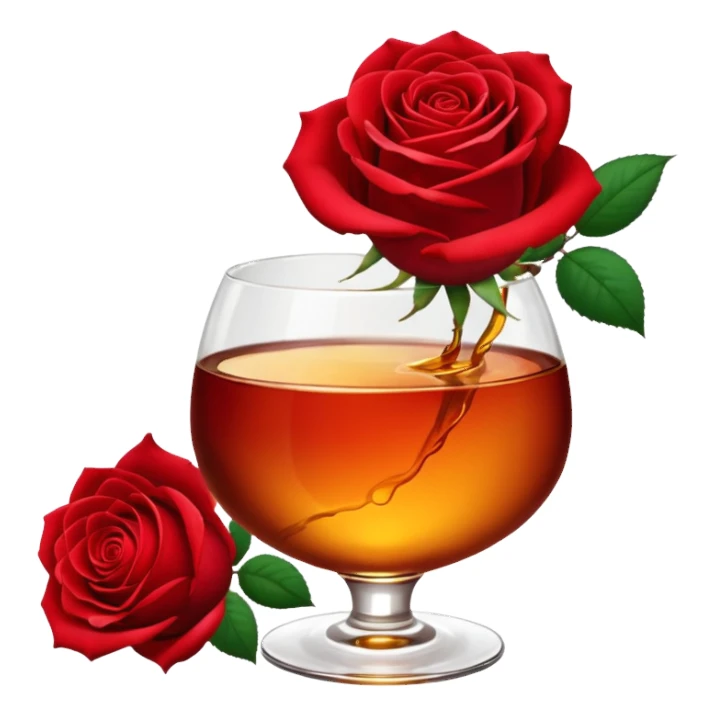Red roses and liquor sticker