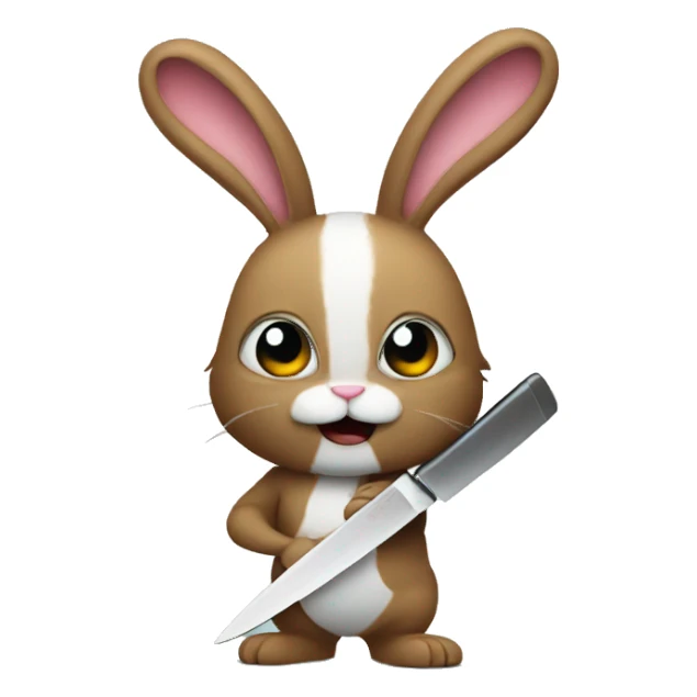 Bunny with a knife sticker