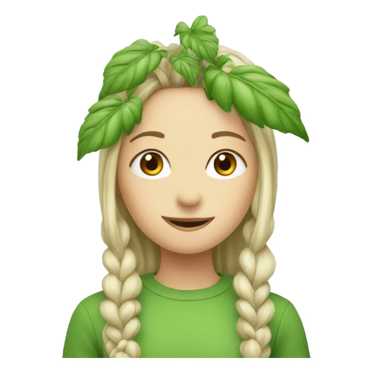 plant with girl sticker