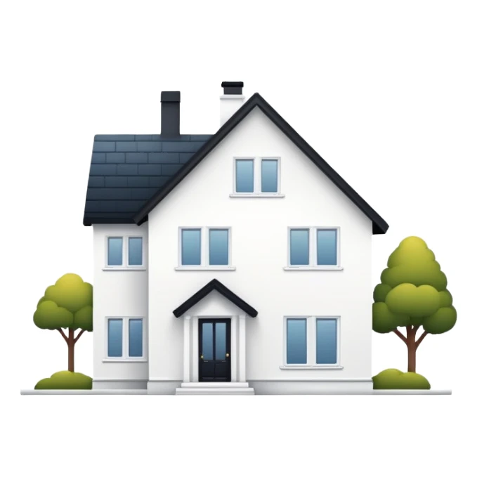 white scandinavian house sticker