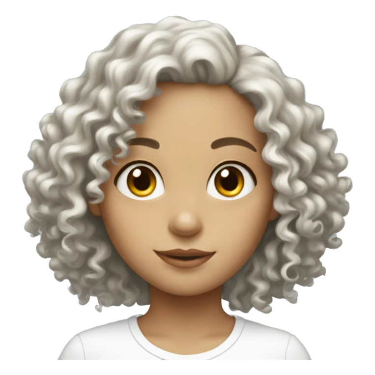 Girl curly white  sticker