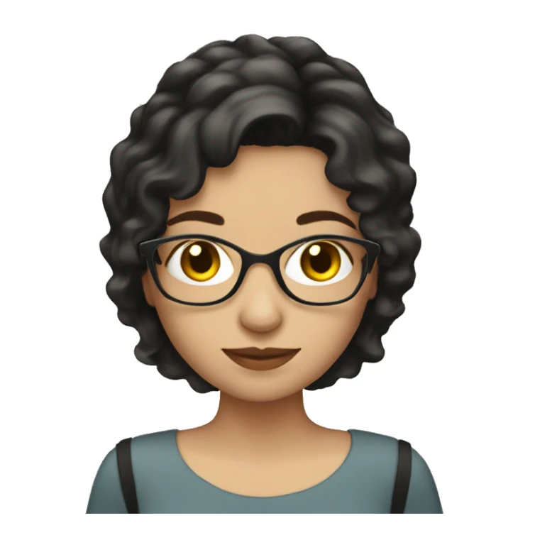 Dark haired white woman book reader sticker