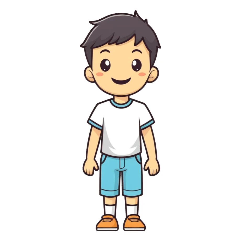 smiling boy on the road sticker