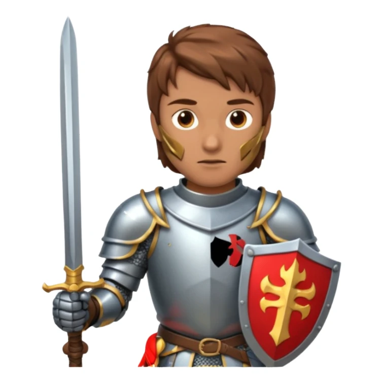 a knight with sword in his hand sticker