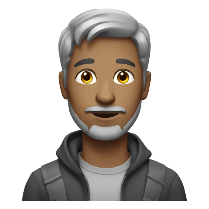 man with a grey cat sticker