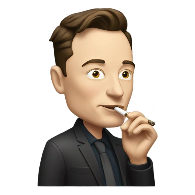 Elon musk smoking a joint sticker