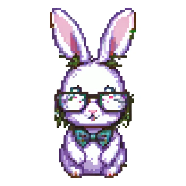 bunny with glasses sticker