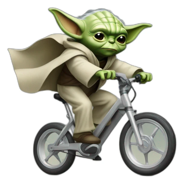 Yoda jumping on ebike sticker
