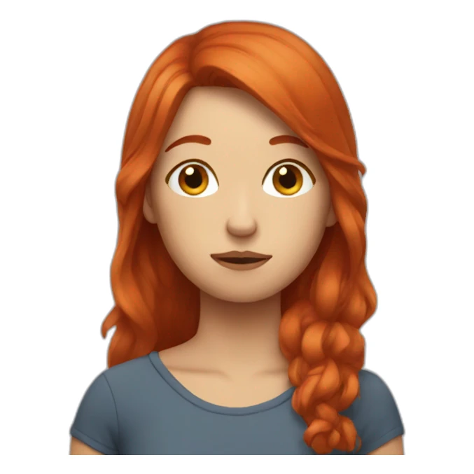 tired red hair sticker