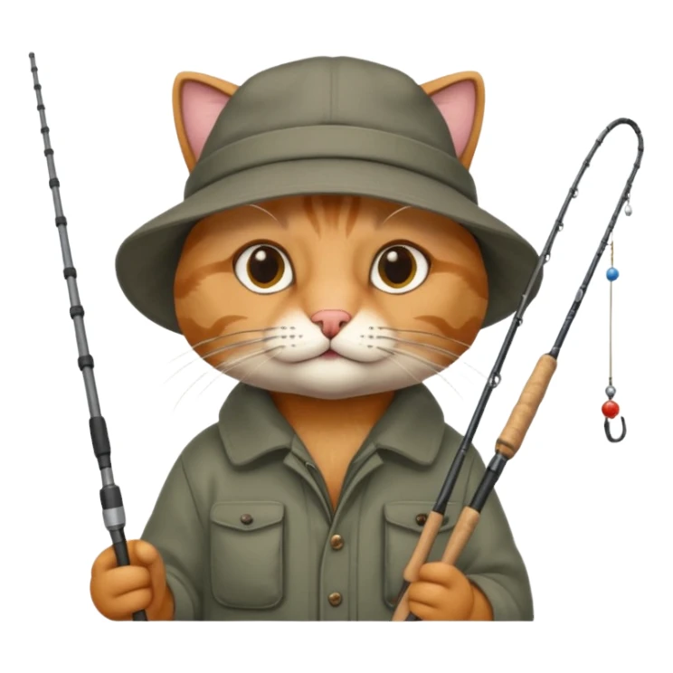 cat fisherman sticker