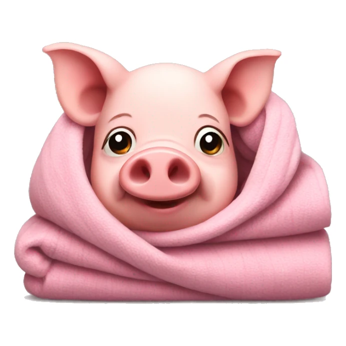pig with cosy blanket sticker