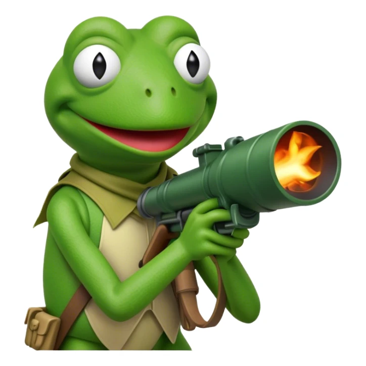 kermit the frog with bazooka sticker