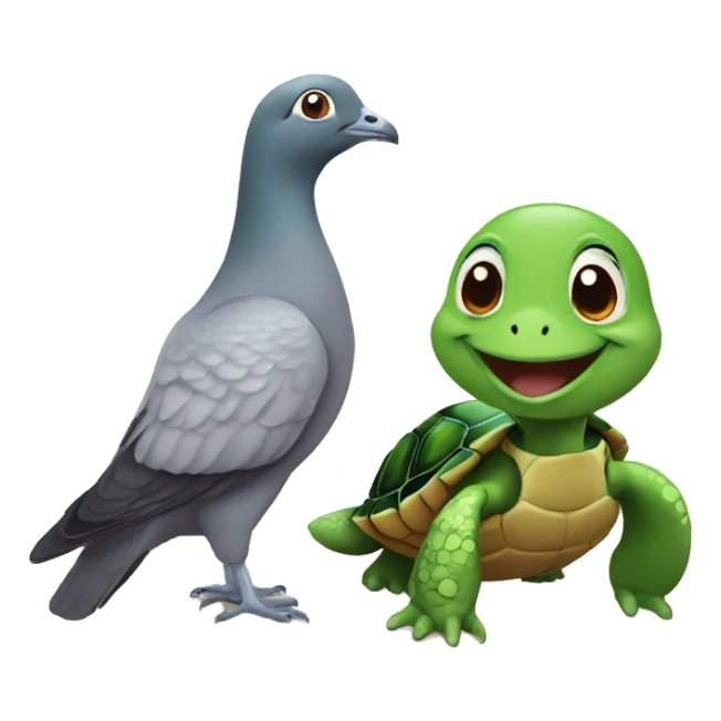 Pigeon and turtle friends  sticker