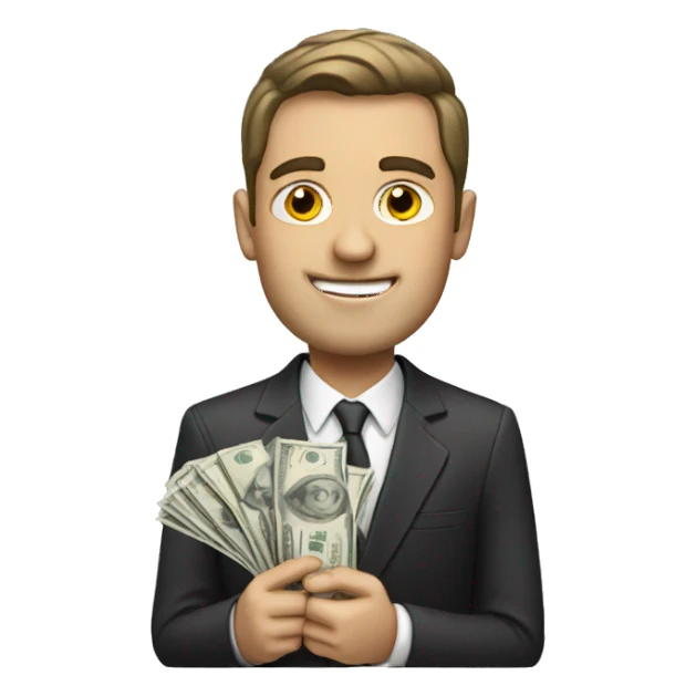 white man with money sticker