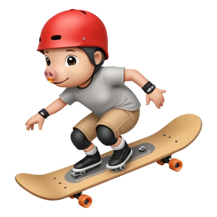 skater pig sticker