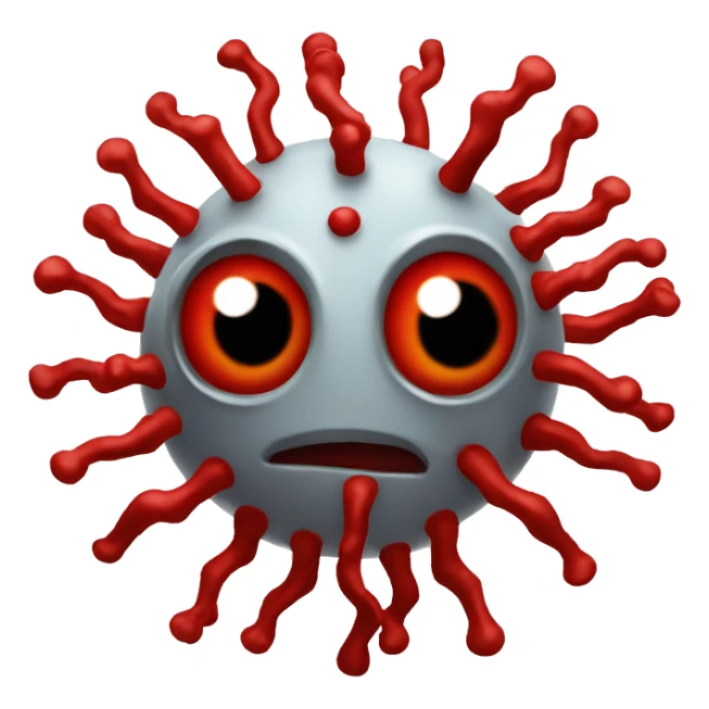 Virus cibernetico rojo sticker