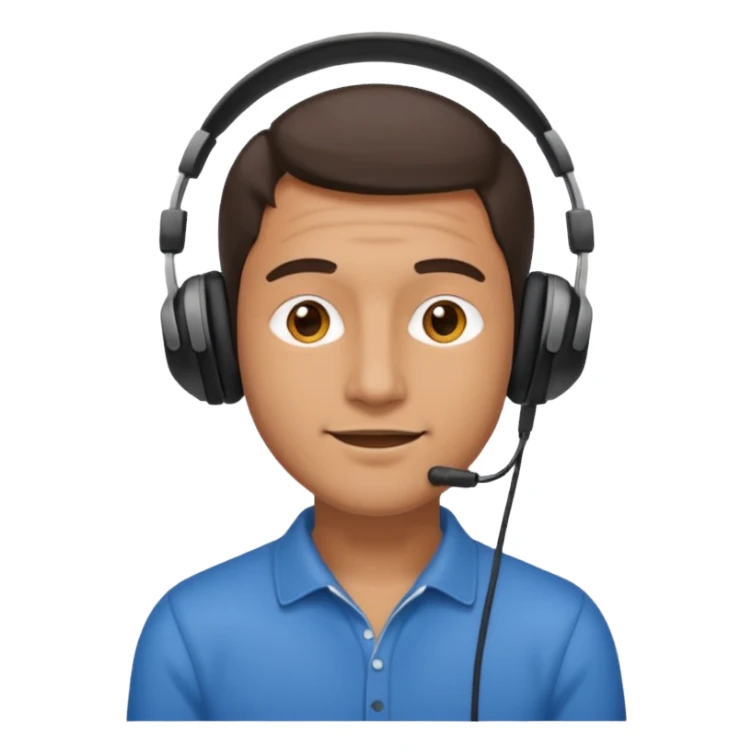 Man with on-ear headphones sticker