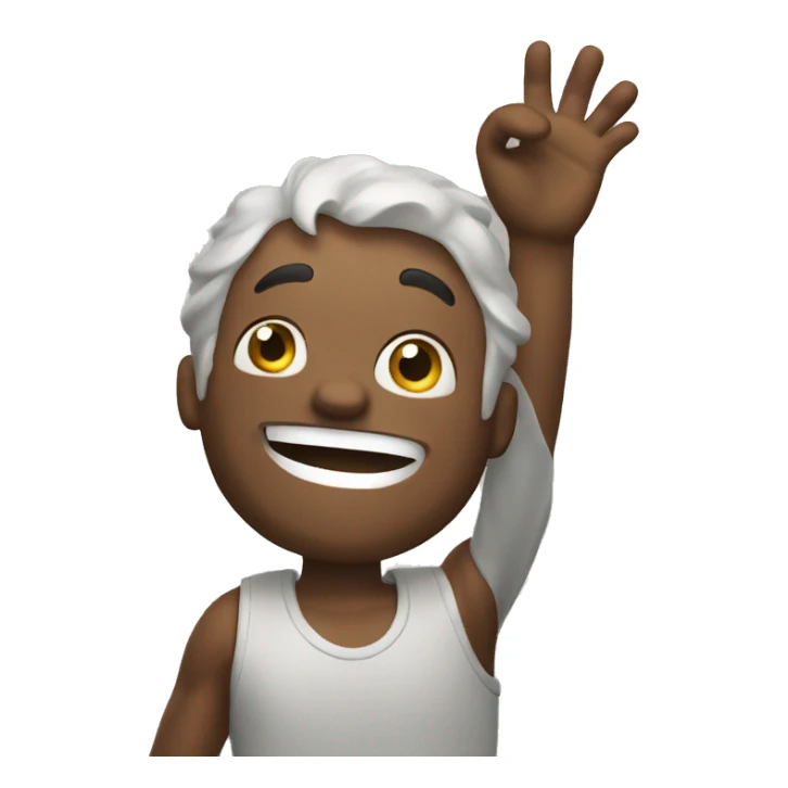 happy guy waving sticker