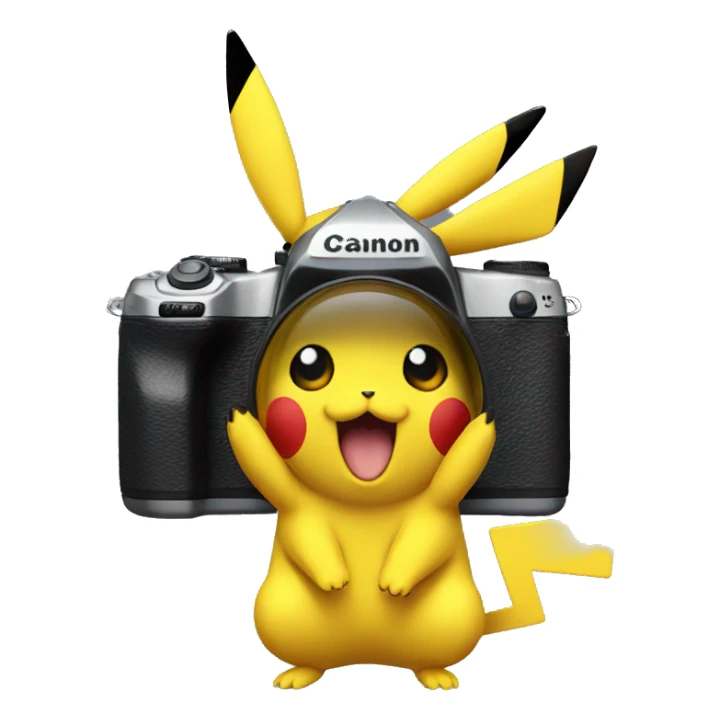 pikachu with Canon M50 camera sticker