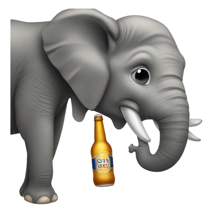 Elephant drinking beer sticker