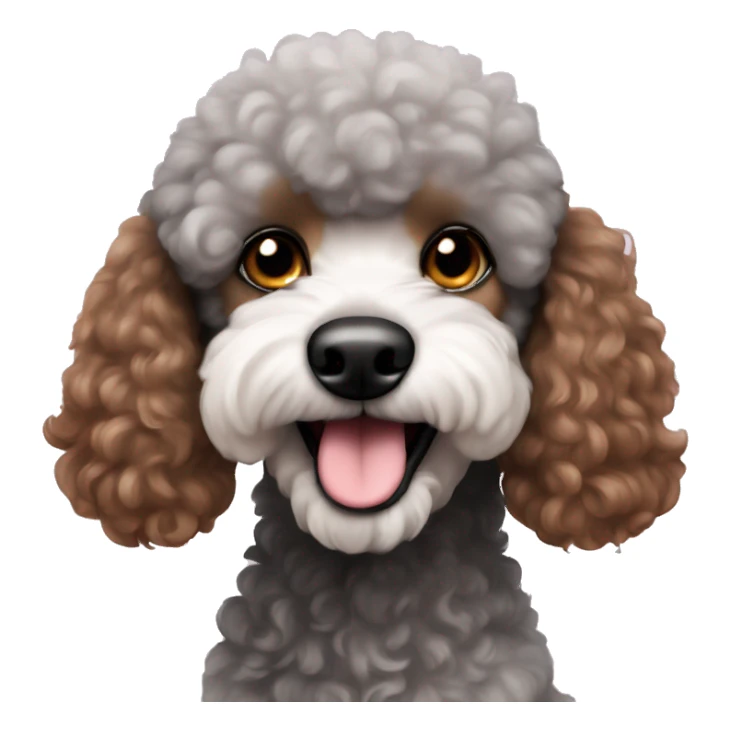 Tri color poodle sticker