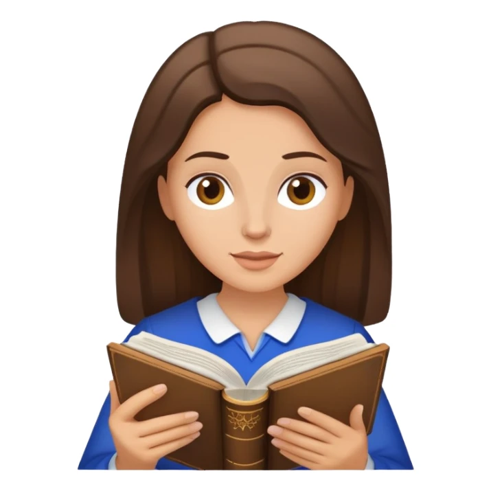 Brunette White woman reading the Bible sticker