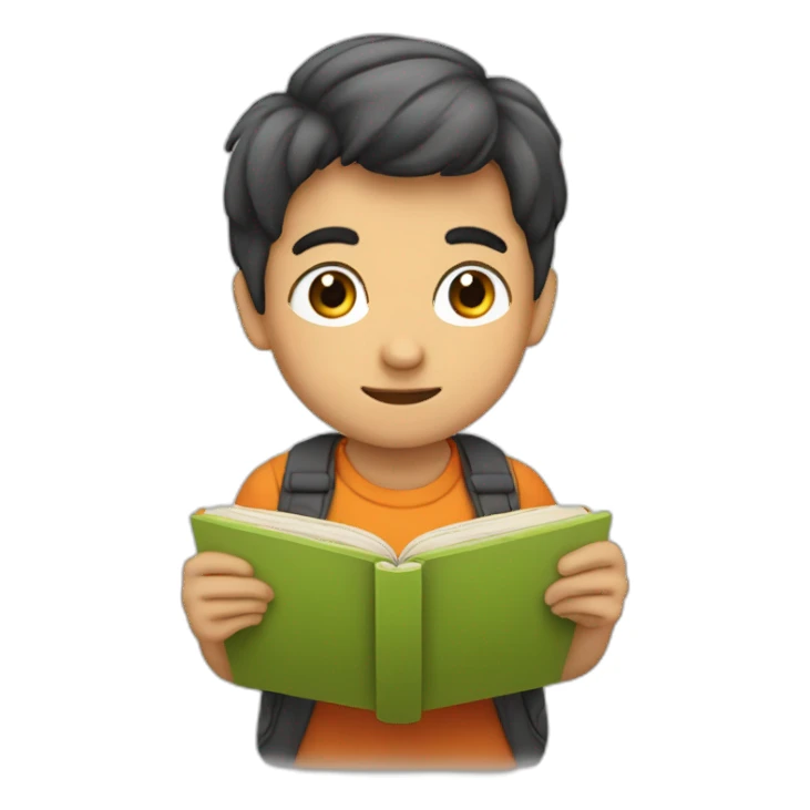 niño leyendo sticker