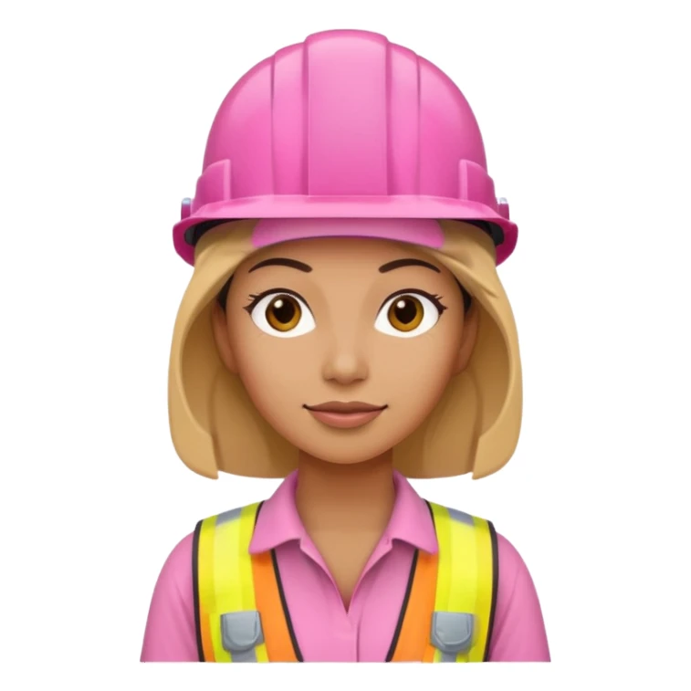 construction worker woman pink helmet sticker