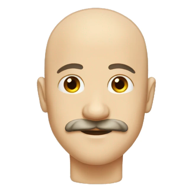 bald man with a moustach in his 20s sticker