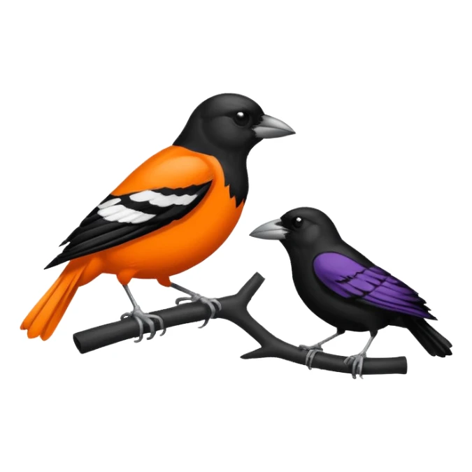 Baltimore Oriole and Baltimore Raven  logos sticker
