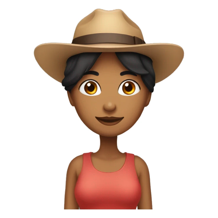 mulher morena com chapéu nordetina sticker