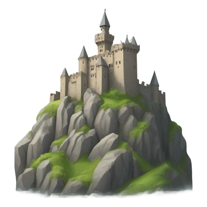 Misty mountain with a castle sticker