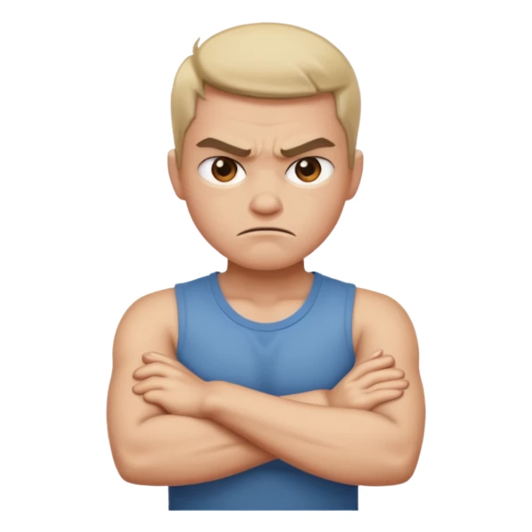 angry with arms crossed  sticker