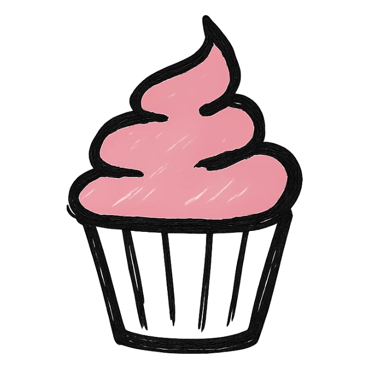 A cupcake with pink icing sticker