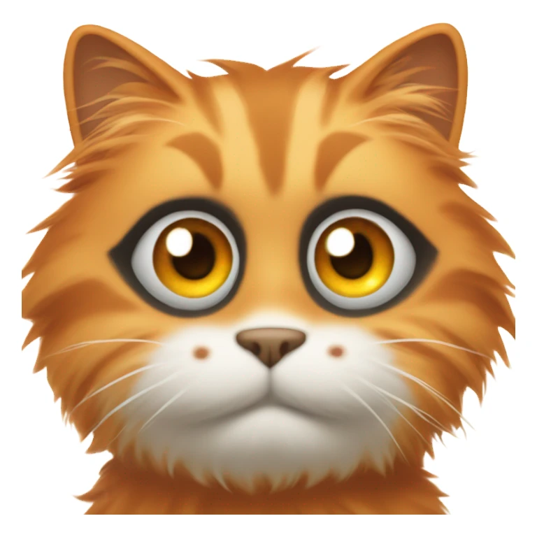 orange fluffy cat sticker
