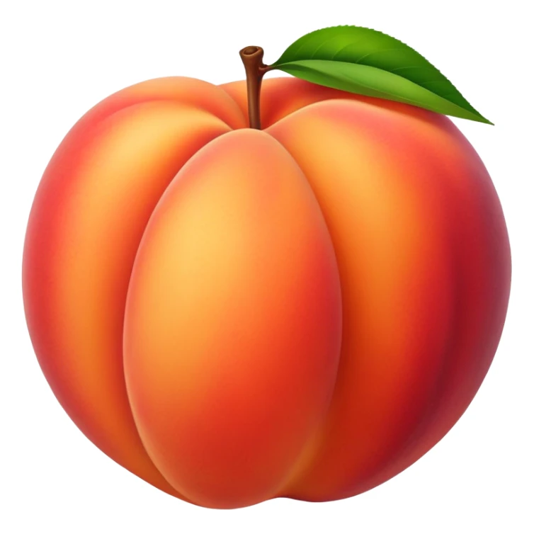 juicy ripe peach fruit sticker