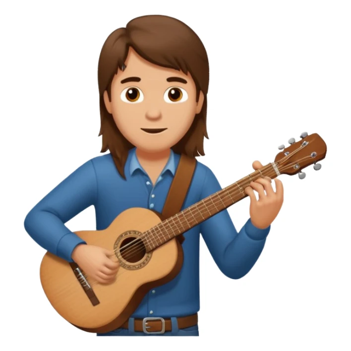 Hombre tocando Guitarra pelo largo sticker