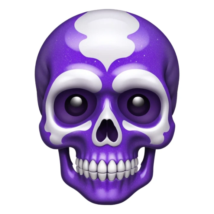 Glitter Purple and White Skull sticker