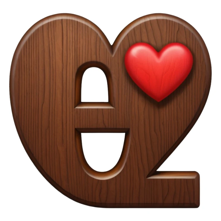Dark brown Letter with a red heart sticker