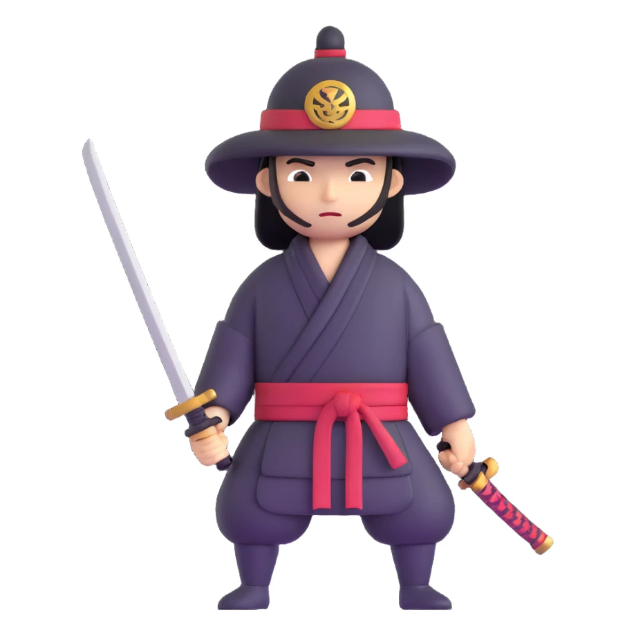 samurai sword and hat sticker
