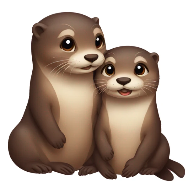 Otter couples sticker